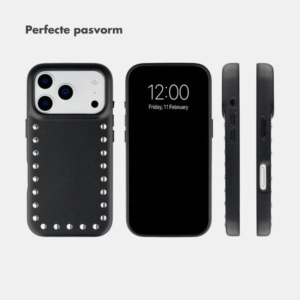Selencia Studs Backcover met MagSafe Apple iPhone 17 Pro - Velvet Black