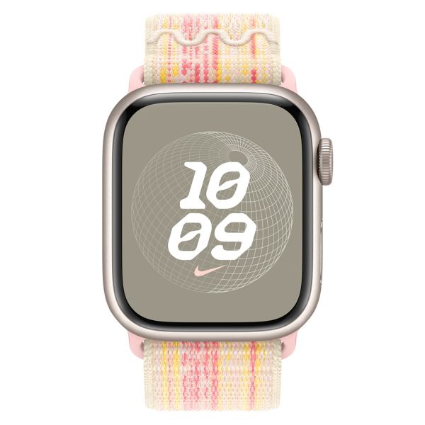 Apple Nike Sport Loop Band Apple Watch Series 1 t/m 9 / SE (38/40/41 mm) | Series 10 / 11 (42 mm) - Starlight & Pink