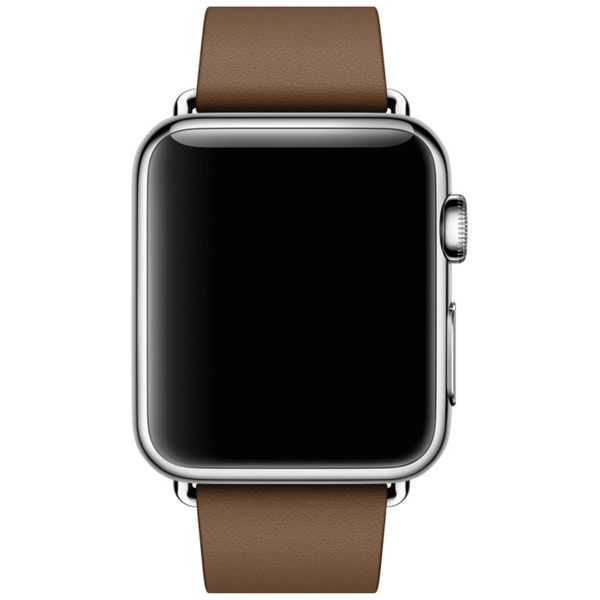 Apple Leather Band Modern Buckle Apple Watch Series 1 t/m 9 / SE (38/40/41 mm) | Series 10 / 11 (42 mm) - Maat M - Bruin