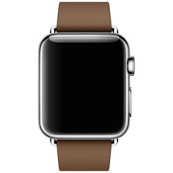 Apple Leather Band Modern Buckle Apple Watch Series 1 t/m 9 / SE (38/40/41 mm) | Series 10 (42 mm) - Maat M - Brown