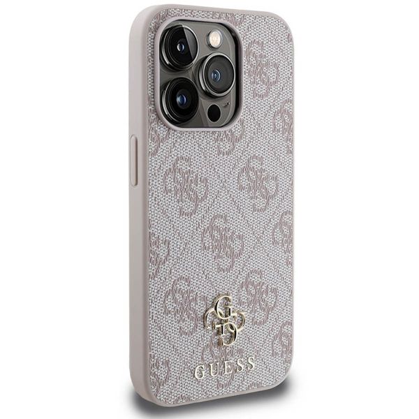 Guess 4G Metal Logo Backcover MagSafe Apple iPhone 15 Pro - Roze