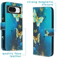 imoshion Design Softcase Bookcase Google Pixel 8 - Blue Butterfly