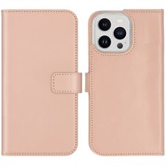 Selencia Echt Leren Bookcase Apple iPhone 14 Pro Max - Dusty Pink
