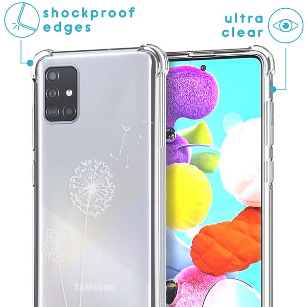 imoshion Design hoesje met koord Samsung Galaxy A71 - Paardenbloem - Wit