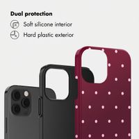 Selencia Vivid Back Cover Apple iPhone 12 (Pro) - Happy Dots Burgundy