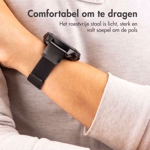 imoshion QuickFit® Milanees bandje Garmin Watch | 22 mm aansluiting - Zwart