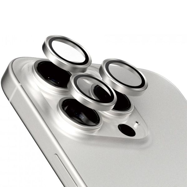 PanzerGlass Camera Protector Hoop Optic Rings iPhone 15 Pro / 15 Pro Max - White Titanium