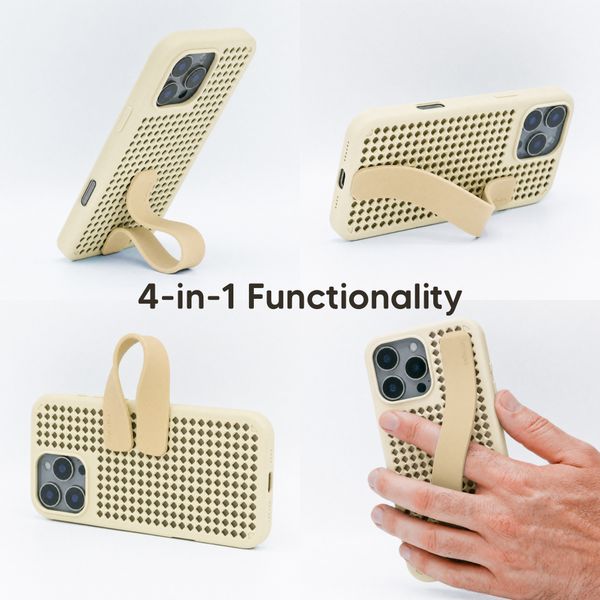 Callbuddy Hoesje met Strap Apple iPhone 16 Pro Max - Sand Glow