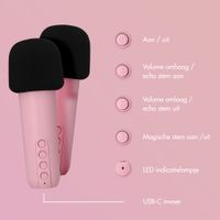imoshion Sing & Shine Karaoke set - Speaker en 2 Microfoons - Candy Pink