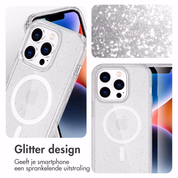 imoshion Sparkle Backcover met MagSafe Apple iPhone 13 Pro - Glitter Transparant