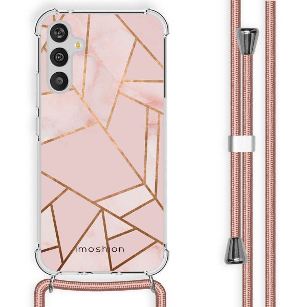 imoshion Design hoesje met koord Samsung Galaxy A34 (5G) - Grafisch Koper - Roze / Goud