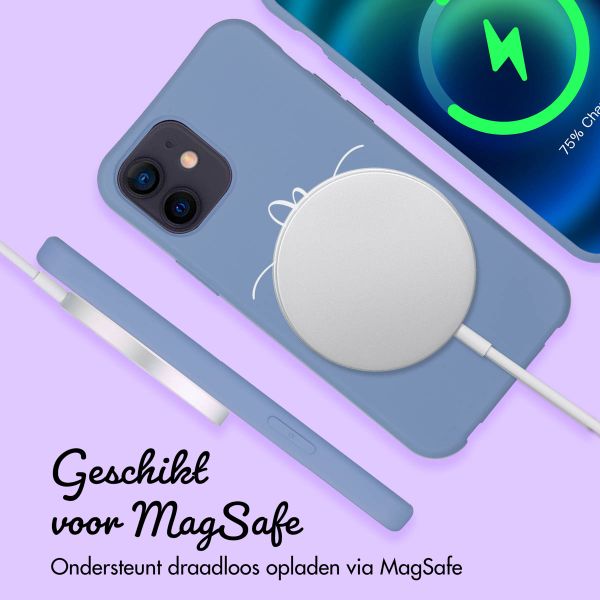 Gepersonaliseerd Color Backcover MagSafe met afneembaar koord en sierlijk hartje  iPhone 12 Pro - Ash Blue