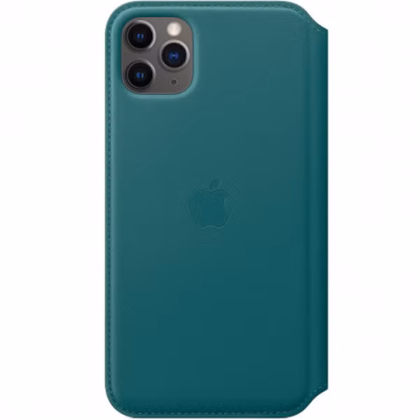 Apple 4 Pack Leather Folio Bookcase Apple iPhone 11 Pro Max - Red Raspberry + Peacock + Deep Sea Blue + Black