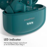 imoshion Aura Pro In-Earbuds - Draadloze oordopjes - Bluetooth draadloze oortjes - Met ANC noise cancelling functie - Petrol Green