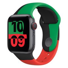 Apple Sport Band Apple Watch Series 1 t/m 9 / SE (38/40/41 mm) | Series 10 / 11 (42 mm) - Black Unity