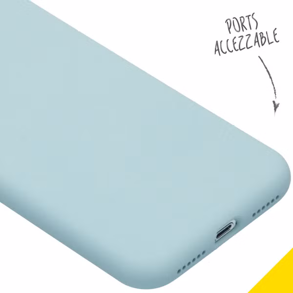 Accezz Liquid Silicone Backcover Apple iPhone X / Xs - Sky Blue