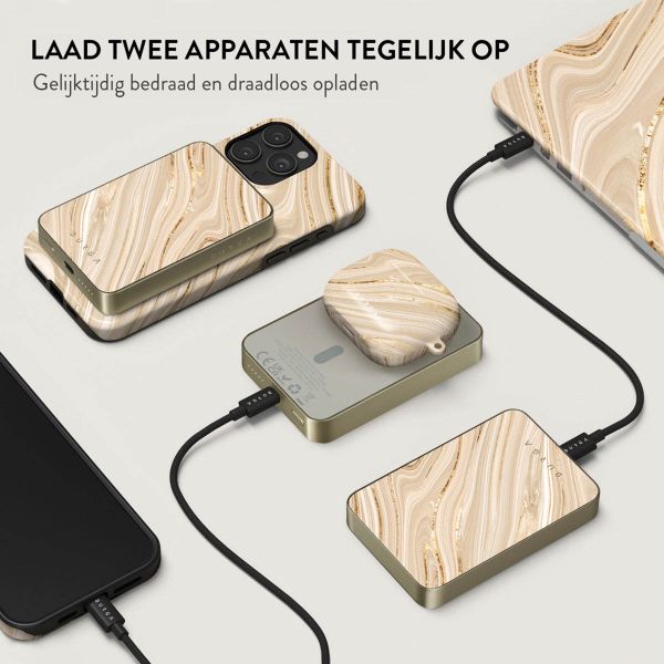 Burga Magnetic Powerbank 5.000 mAh - Geschikt voor MagSafe en Qi2 - Full Glam / Gold