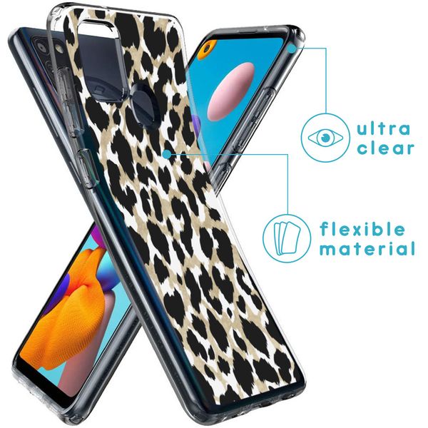 imoshion Design hoesje Samsung Galaxy A21s - Luipaard / Zwart