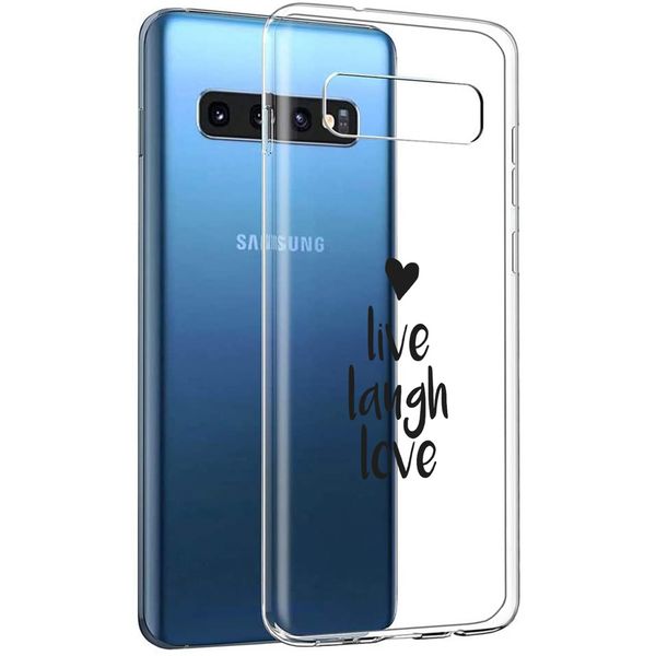 imoshion Design hoesje Samsung Galaxy S10 - Live Laugh Love - Zwart