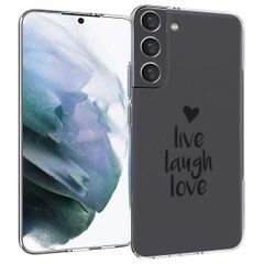 imoshion Design hoesje Samsung Galaxy S22 Plus - Live Laugh Love - Zwart