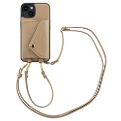 Selencia Sera Phone Case with Cord and Envelope Card Holder Apple iPhone 14 - Taupe