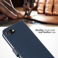 Selencia Genuine Leather Book Case Apple iPhone 17e / 16e - Blue