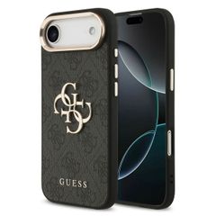 Guess 4G Metal Logo Backcover Apple iPhone Air - Gold Edge - Black