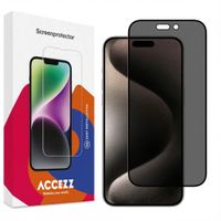 Accezz Tempered Glass Privacy Screen protector Apple iPhone 15 Pro