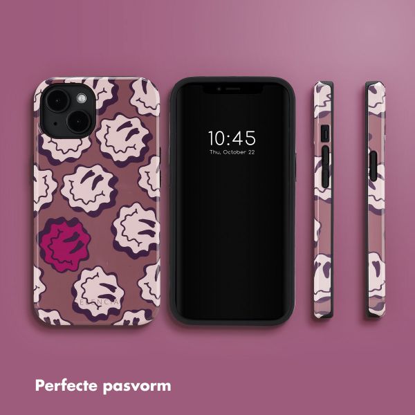 Selencia Vivid Backcover met MagSafe Apple iPhone 14 - Wavy Smiley Pink