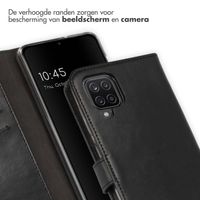 Selencia Echt Leren Bookcase Samsung Galaxy A12 - Zwart