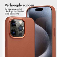 Accezz Leather Bookcase 2-in-1 met MagSafe Apple iPhone 15 Pro - Sienna Brown