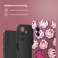 Selencia Vivid Backcover Samsung Galaxy A15 (5G) - Wavy Smiley Pink