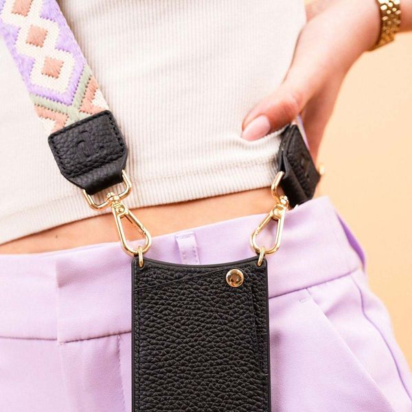 Dutchies Phone Strap - Universeel verstelbaar telefoonkoord - Cleo Lilac / Black