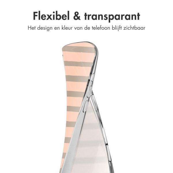 imoshion Design hoesje Apple iPhone 16 - Striped peach reverse