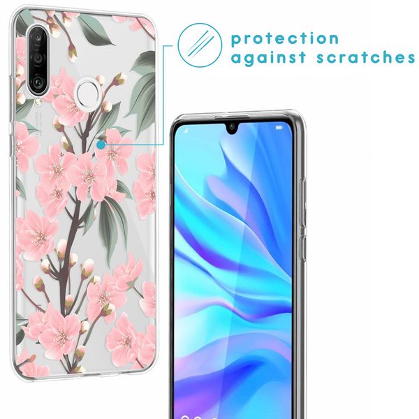 imoshion Design hoesje Huawei P30 Lite - Bloem - Roze / Groen