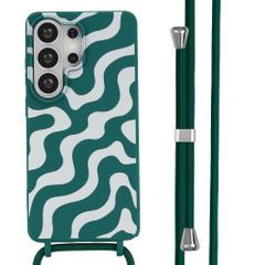 imoshion Siliconen design hoesje met koord Samsung Galaxy S26 Ultra - Petrol Green Groovy