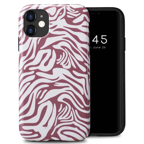 Selencia Vivid Tough Backcover iPhone 11 - Trippy Swirl Dark Rose