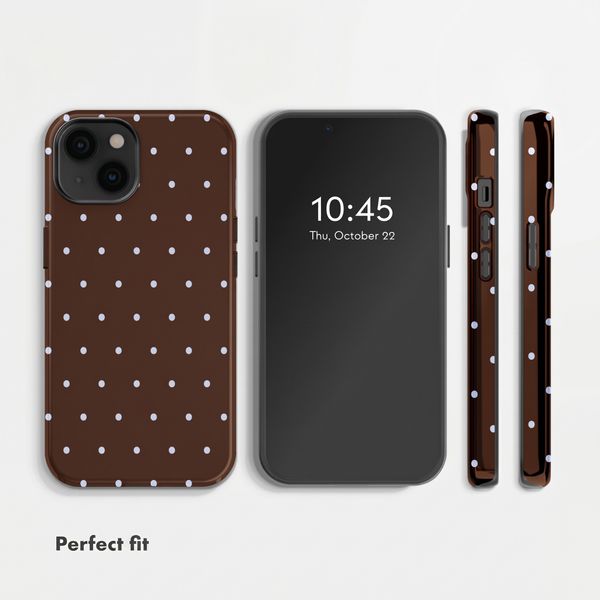 Selencia Vivid Back Cover with MagSafe Apple iPhone 14 - Happy Dots Chocolate