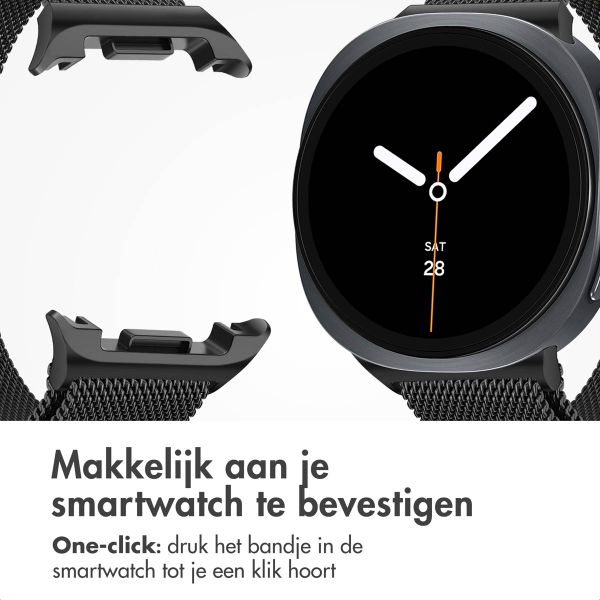 imoshion Milanees magnetisch bandje Samsung Galaxy Watch 8 (40/44mm) / Classic (46mm) - Zwart