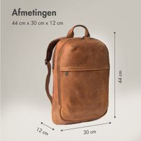 Accezz Leather Laptop rugzak 16 inch - Cognac