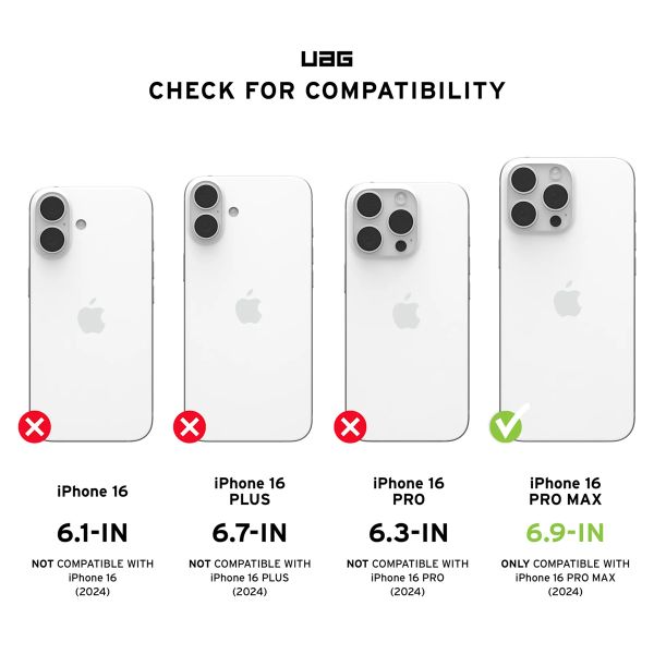 UAG Plyo XTE Backcover met MagSafe en kickstand Apple iPhone 16 Pro Max - Clear Titanium