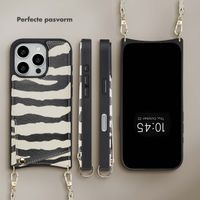 Selencia Nova Telefoonhoes met Koord en Pashouder Apple iPhone 16 Pro - Zazzy Zebra