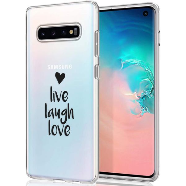 imoshion Design hoesje Samsung Galaxy S10 - Live Laugh Love - Zwart