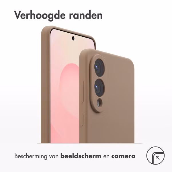 Accezz Liquid Silicone Backcover met MagSafe Samsung Galaxy S25 Edge - Lichtbruin