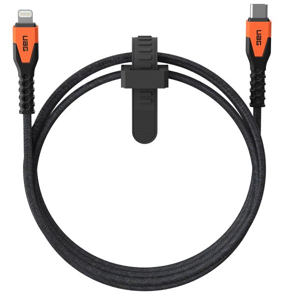 UAG Kevlar® Core USB-C naar Lightning oplaadkabel - 1,5 meter - Zwart / Oranje