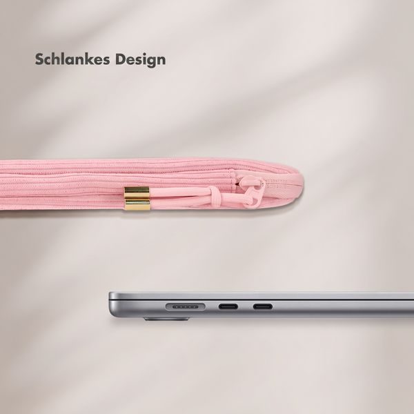 Selencia Corduroy Laptop hoes 15-16 inch - Laptopsleeve - Soft Blush