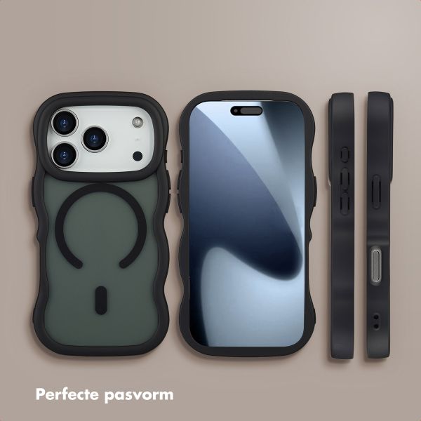 Selencia Wavy Backcover met MagSafe Apple iPhone 17 Pro - Zwart