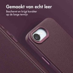 Accezz MagSafe Leather Backcover Apple iPhone 16e - Heath Purple