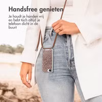 imoshion Design hoesje met koord Apple iPhone 16e - Leopard Mood