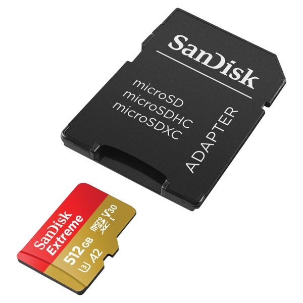 SanDisk microSD Extreme - 512GB - Inclusief RescuePro Deluxe - UHS-I/U3/Full HD/4K UHD